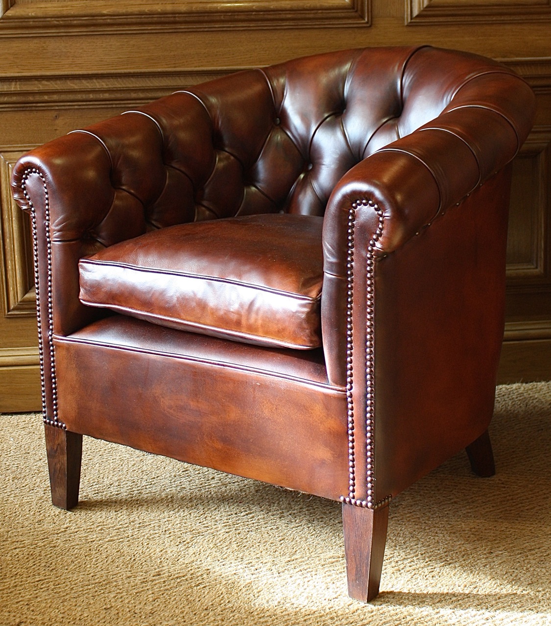 Buttoned Back Leather Amsterdam Chair, Leather Chairs of Bath Chelsea